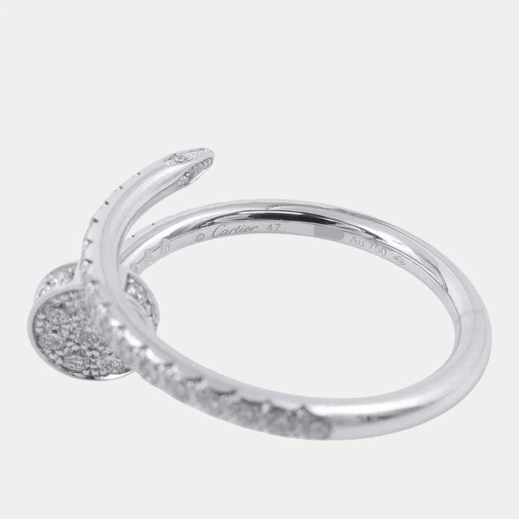 Pre Owned Cartier Juste Un Clou 18K White Gold and Diamond Ring EU 47