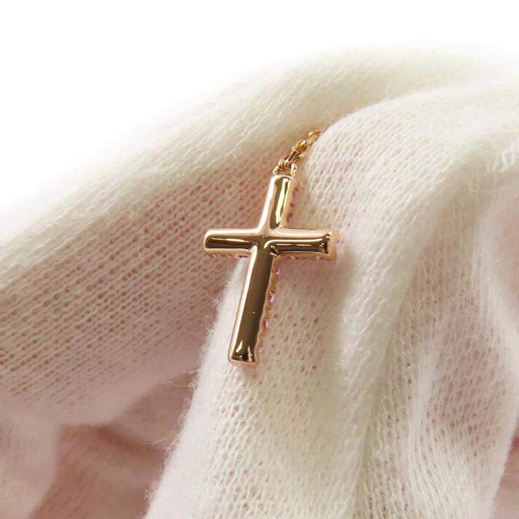 Pre Owned Cartier Cross 18K Rose Gold Pendant Necklace