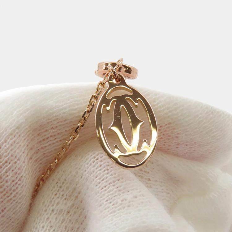 Pre Owned Cartier Cross 18K Rose Gold Pendant Necklace