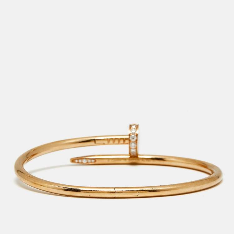 مملوكة مسبقًا Cartier Juste Un Clou Diamonds 18k Rose Gold Classic Model Bracelet 18