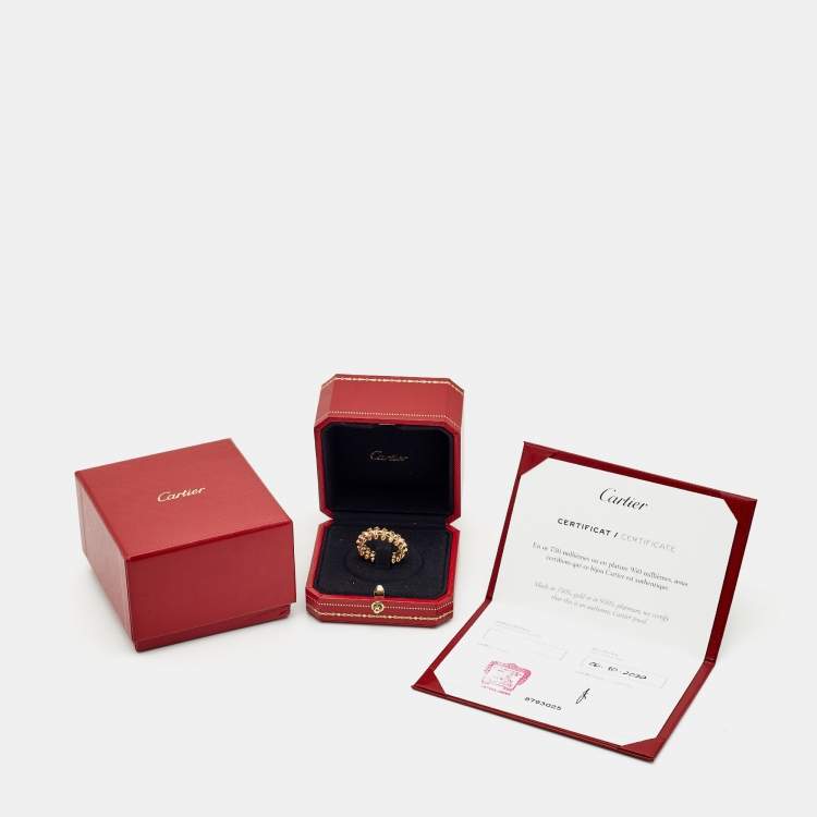 Pre Owned Cartier Clash de Cartier 18k Rose Gold Medium Model Ring Size 57