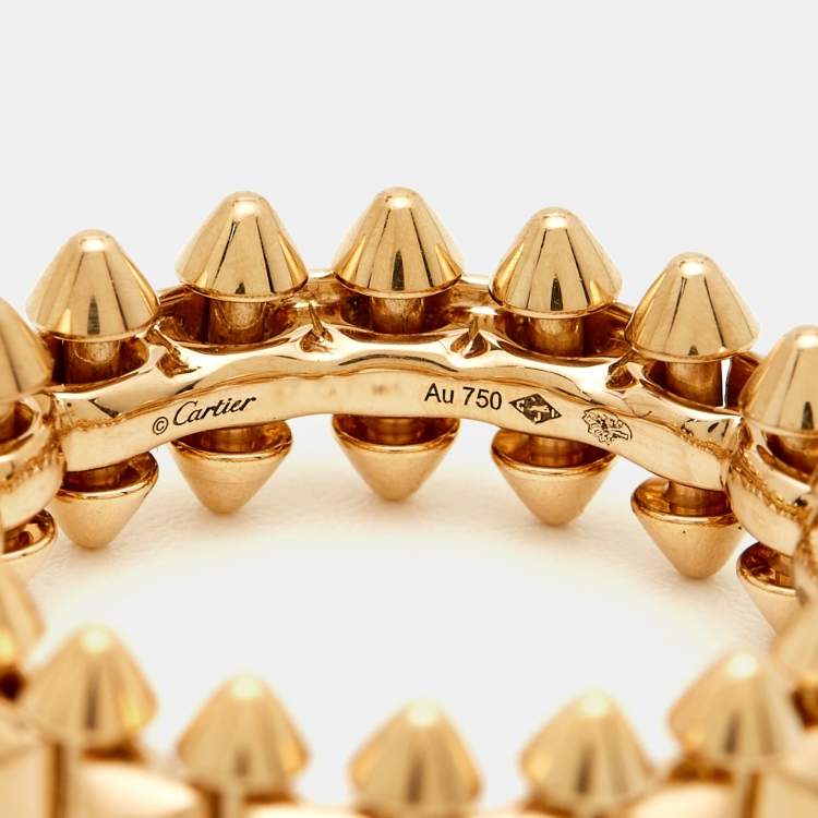 Pre Owned Cartier Clash de Cartier 18k Rose Gold Medium Model Ring Size 57