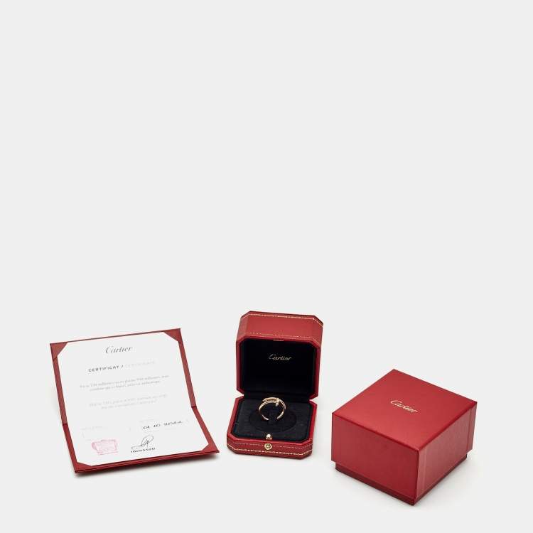 Pre Owned Cartier Juste Un Clou Diamonds 18k Rose Gold Classic Model Ring Size 57