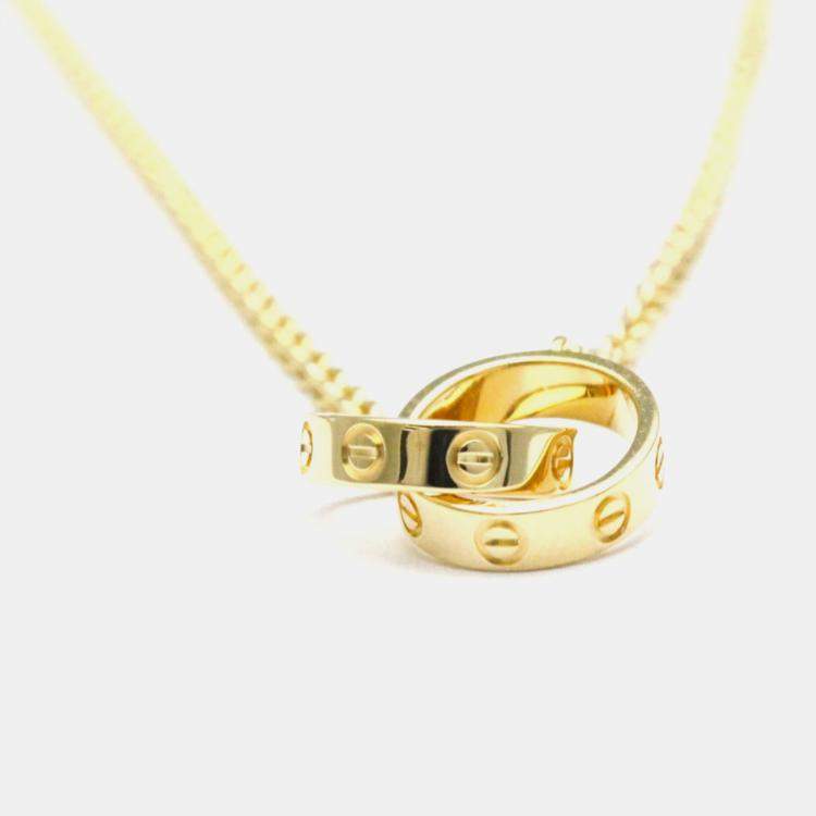 مملوكة مسبقًا Cartier Love Interlocking 18K Yellow Gold Necklace