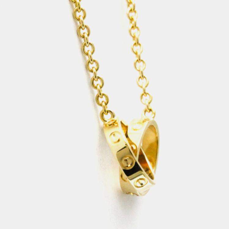 مملوكة مسبقًا Cartier Love Interlocking 18K Yellow Gold Necklace