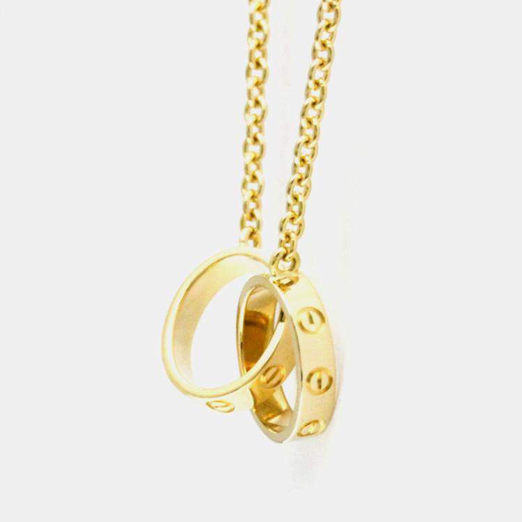 مملوكة مسبقًا Cartier Love Interlocking 18K Yellow Gold Necklace