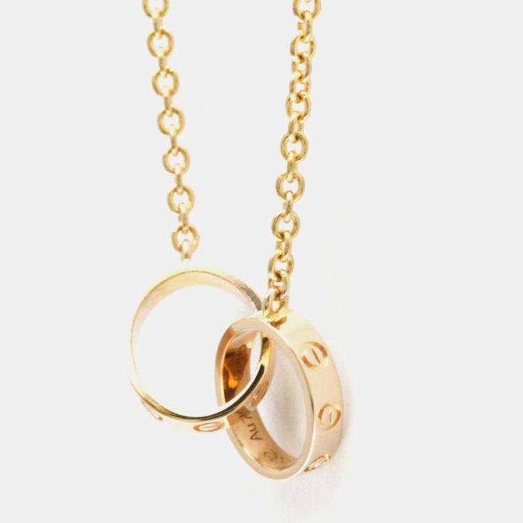 Pre Owned Cartier Love Interlocking 18K Rose Gold Necklace