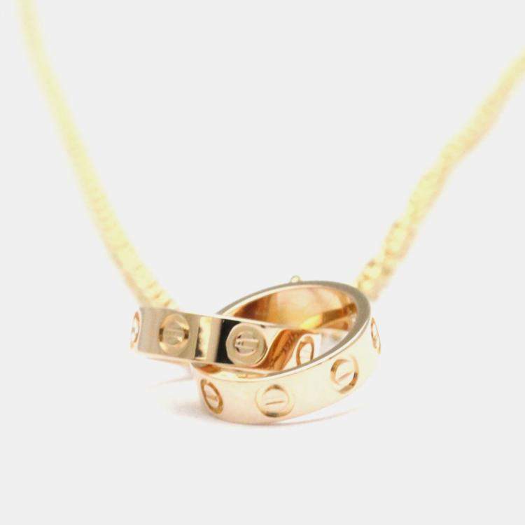 Pre Owned Cartier Love Interlocking 18K Rose Gold Necklace