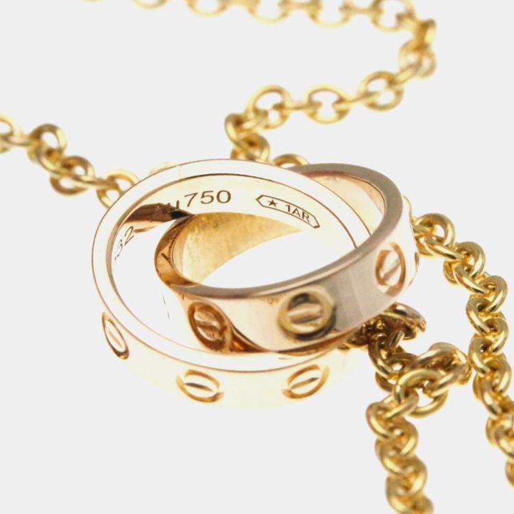 Pre Owned Cartier Love Interlocking 18K Rose Gold Necklace