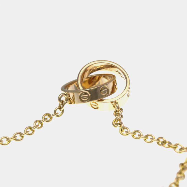 Pre Owned Cartier Love Interlocking 18K Rose Gold Necklace