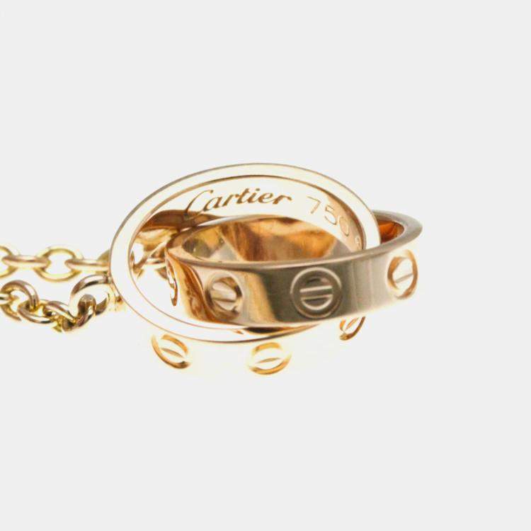 Pre Owned Cartier Love Interlocking 18K Rose Gold Necklace