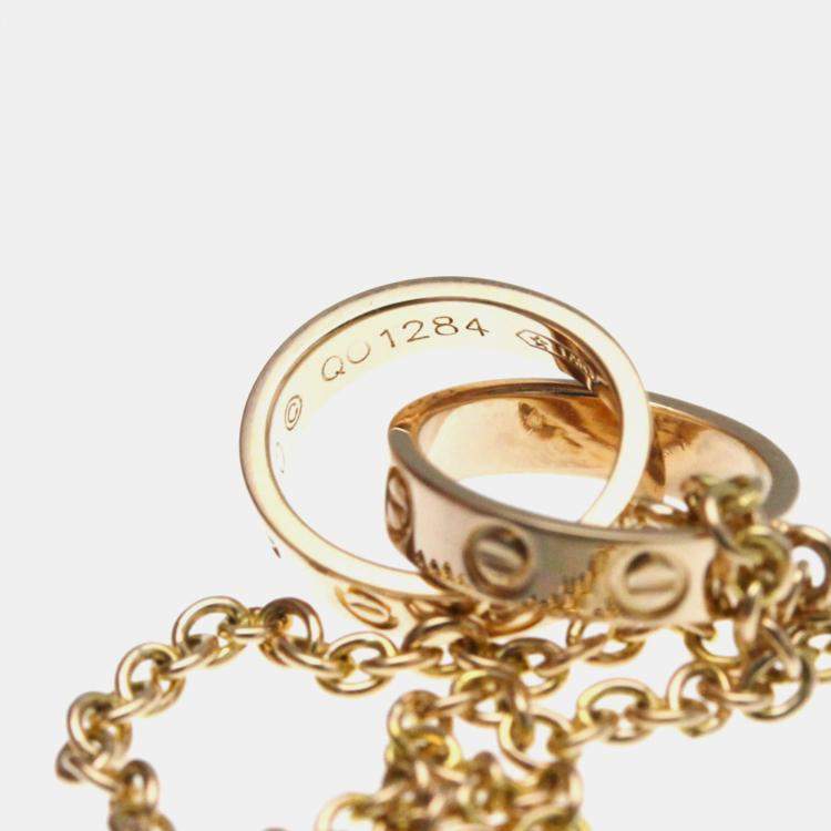 Pre Owned Cartier Love Interlocking 18K Rose Gold Necklace