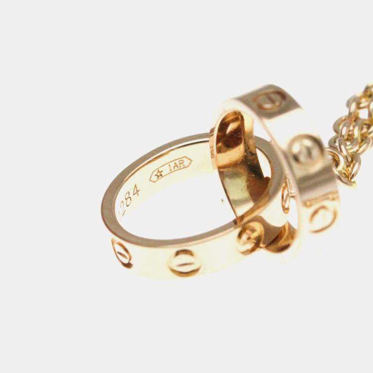 Pre Owned Cartier Love Interlocking 18K Rose Gold Necklace