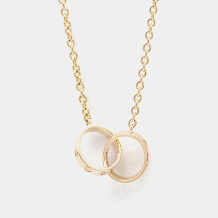 Pre Owned Cartier Love Interlocking 18K Rose Gold Necklace