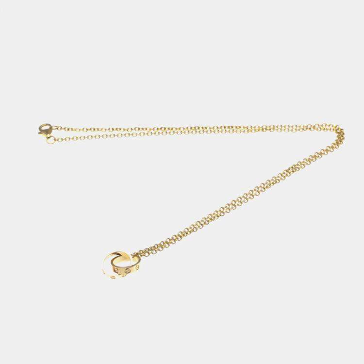 Pre Owned Cartier Love Interlocking 18K Rose Gold Necklace