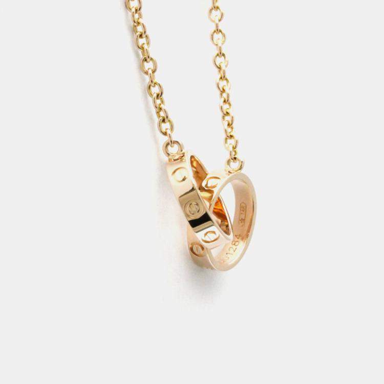 Pre Owned Cartier Love Interlocking 18K Rose Gold Necklace