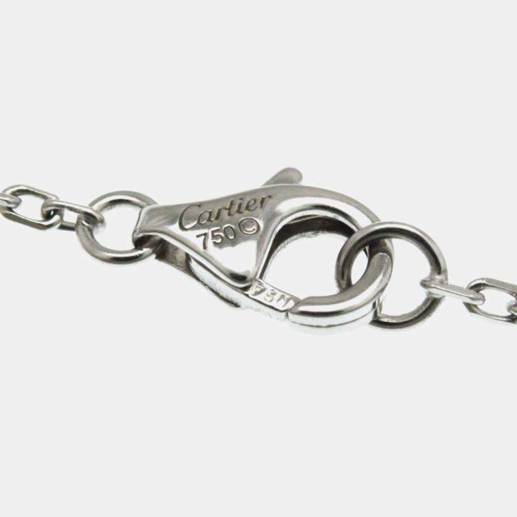 Pre Owned Cartier 18K White Gold and Diamond C De Cartier Pendant Necklace