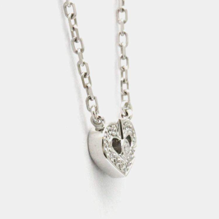 Pre Owned Cartier 18K White Gold and Diamond C De Cartier Pendant Necklace