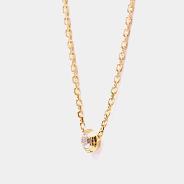 Pre Owned Cartier D'amour 18K Pink Gold Diamond Necklace