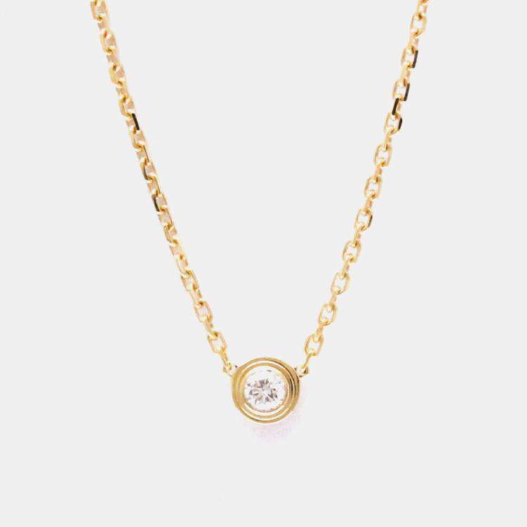Pre Owned Cartier D'amour 18K Pink Gold Diamond Necklace