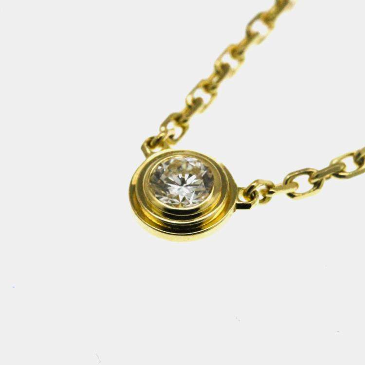 Pre Owned Cartier D'amour 18K Yellow Gold Diamond Necklace