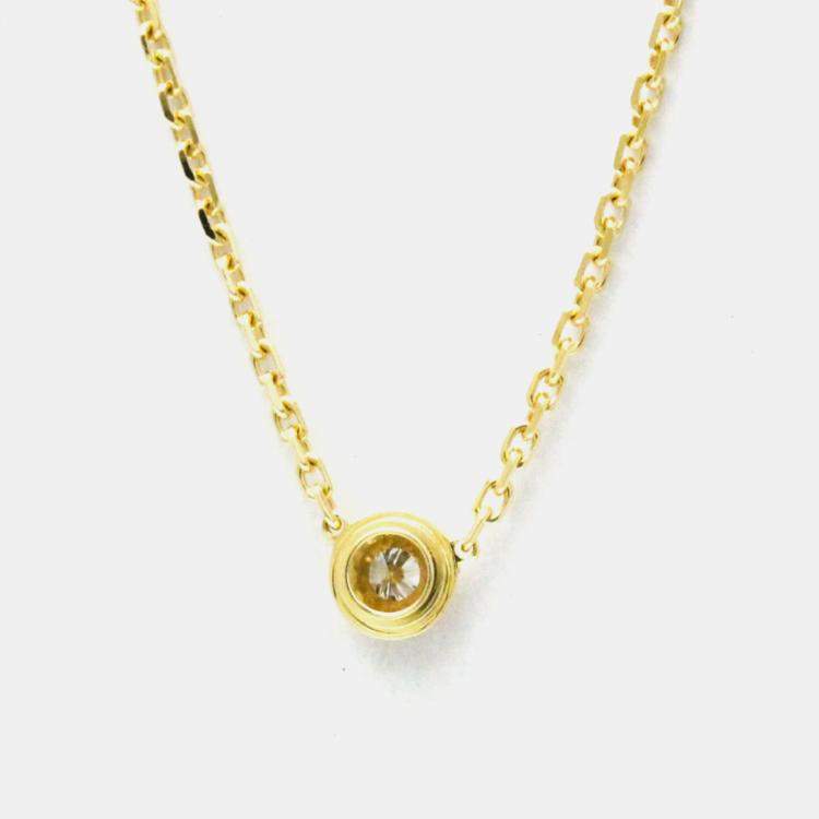 Pre Owned Cartier D'amour 18K Yellow Gold Diamond Necklace