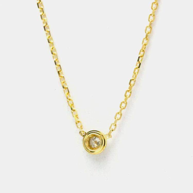 Pre Owned Cartier D'amour XS 18K Yellow Gold Diamond Necklace