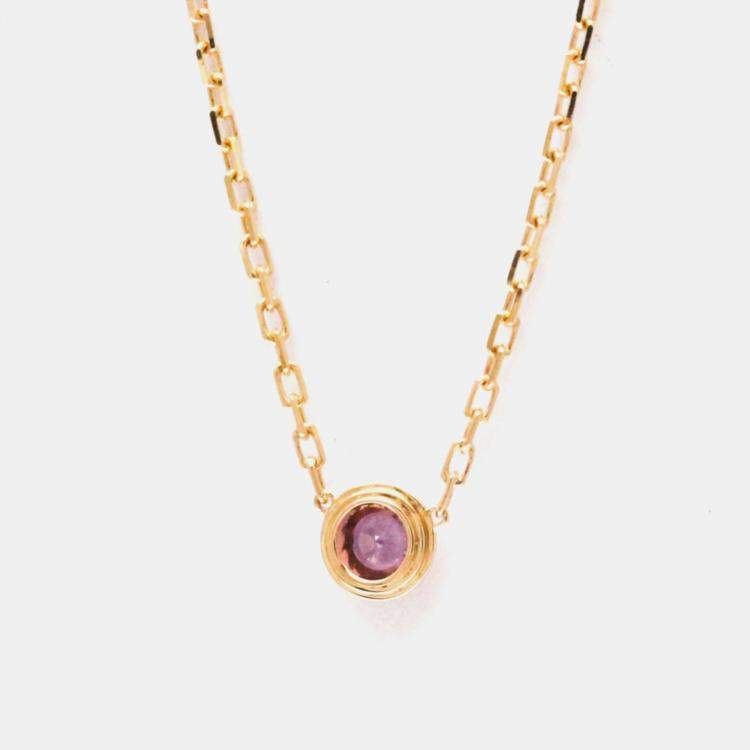 Pre Owned Cartier D'amour 18K Rose Gold Sapphire Necklace