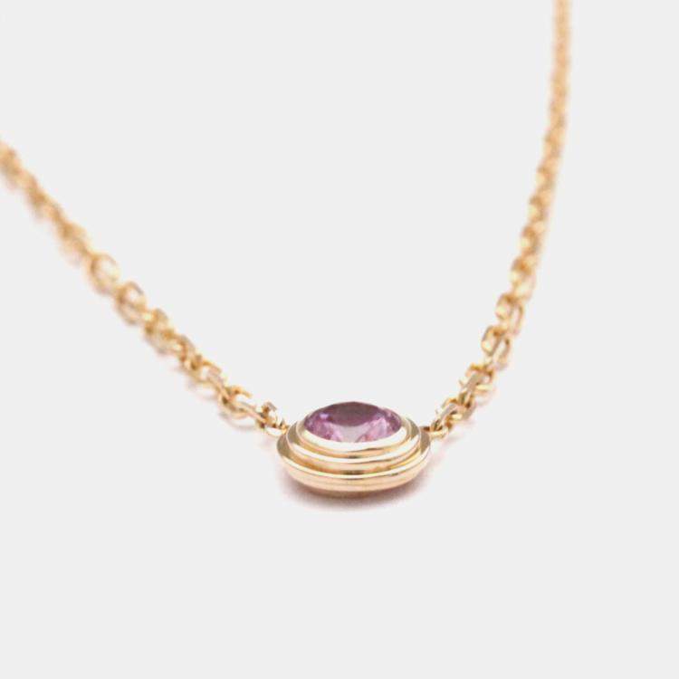 Pre Owned Cartier D'amour 18K Rose Gold Sapphire Necklace