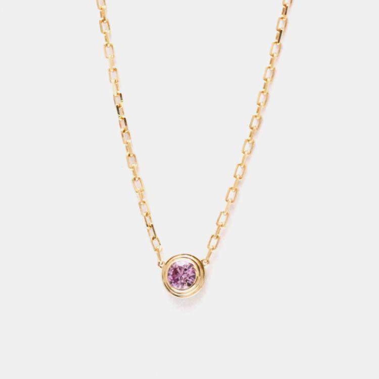 Pre Owned Cartier D'amour 18K Rose Gold Sapphire Necklace