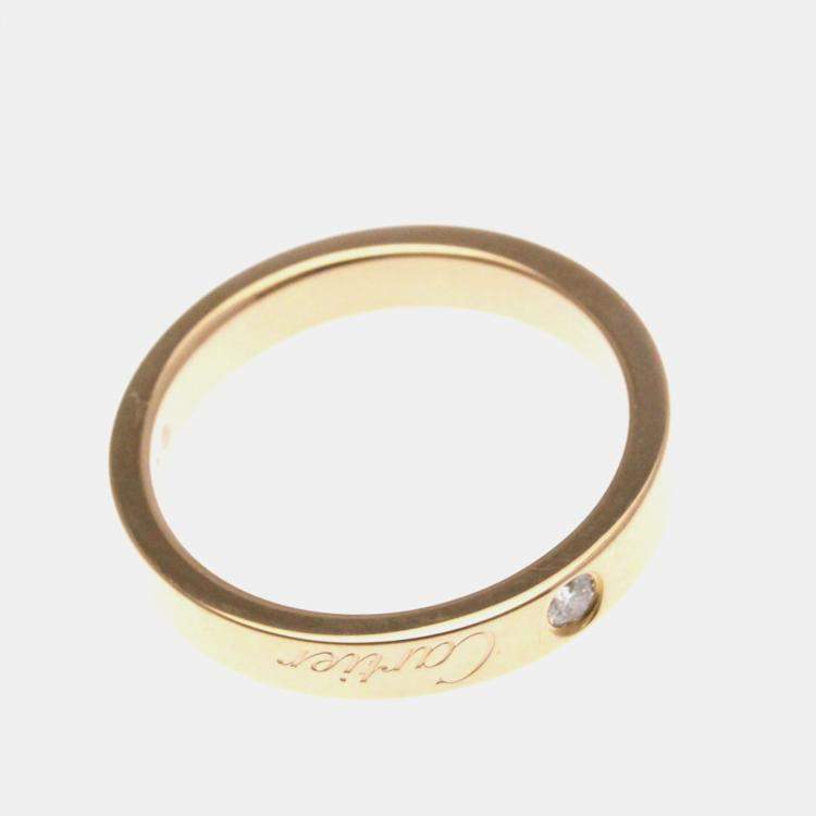 مملوكة مسبقًا Cartier C De Cartier 18K Pink Gold Diamond Band Ring EU 49