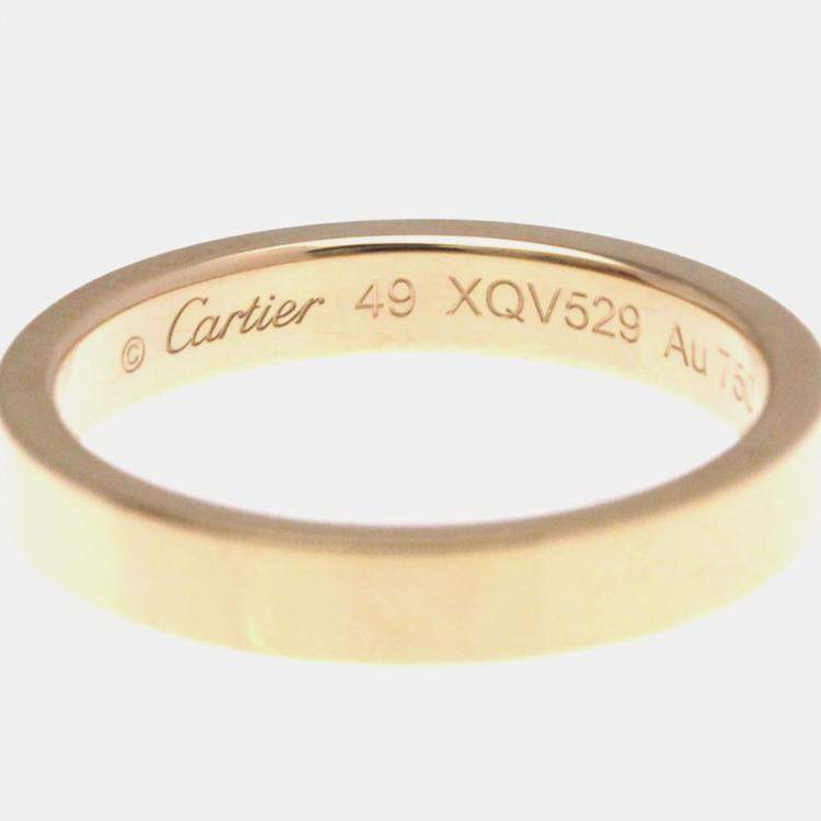 مملوكة مسبقًا Cartier C De Cartier 18K Pink Gold Diamond Band Ring EU 49