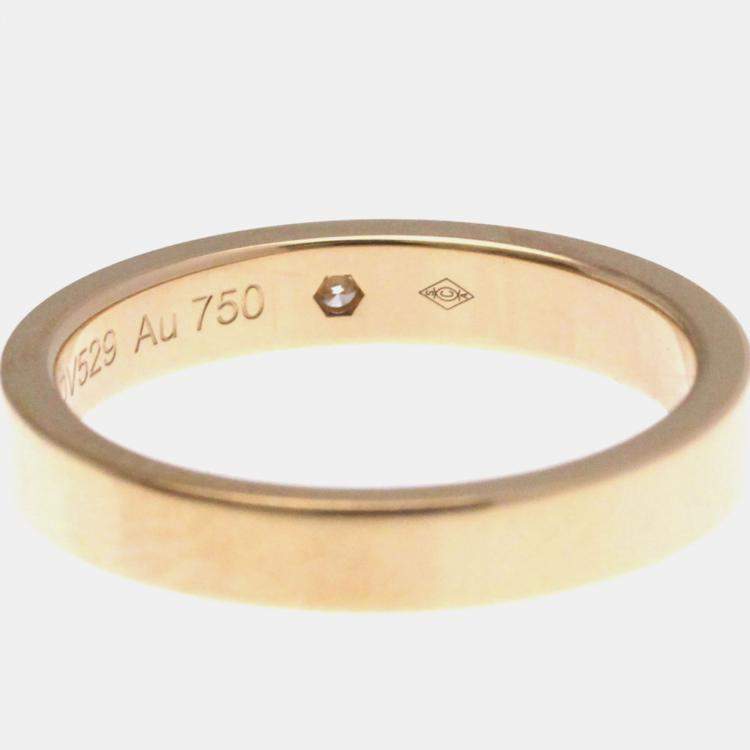 مملوكة مسبقًا Cartier C De Cartier 18K Pink Gold Diamond Band Ring EU 49