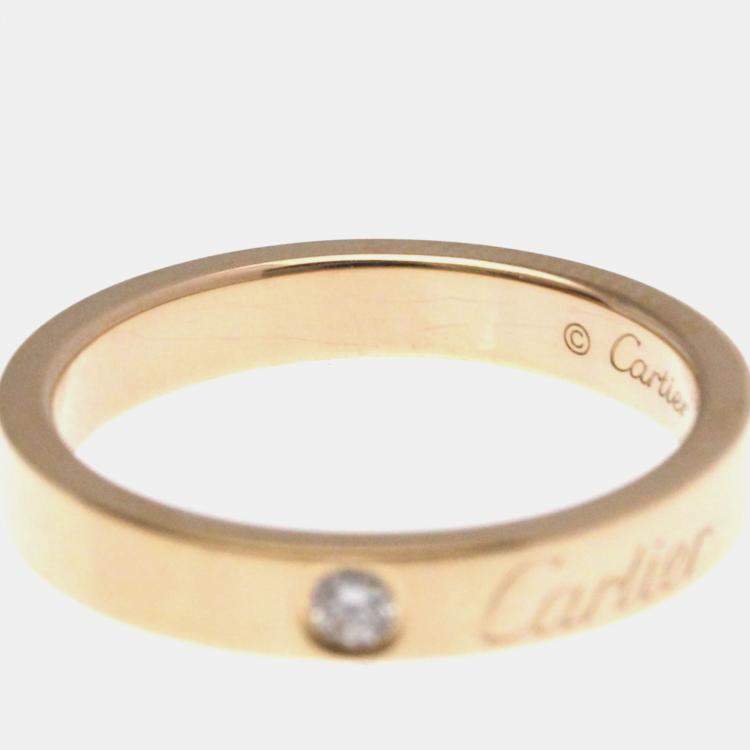 مملوكة مسبقًا Cartier C De Cartier 18K Pink Gold Diamond Band Ring EU 49