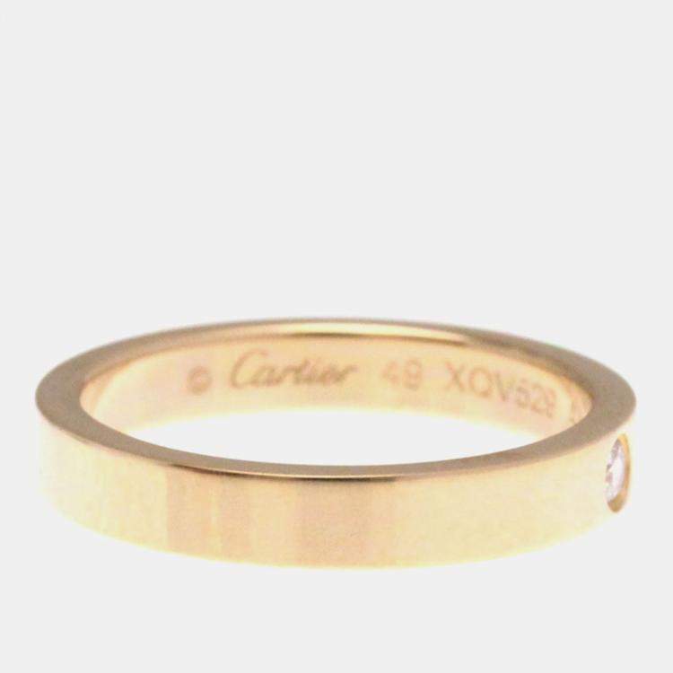 مملوكة مسبقًا Cartier C De Cartier 18K Pink Gold Diamond Band Ring EU 49