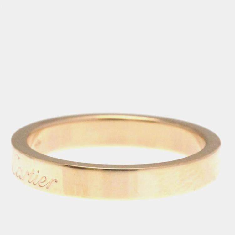 مملوكة مسبقًا Cartier C De Cartier 18K Pink Gold Diamond Band Ring EU 49