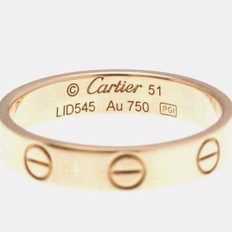 Pre Owned Cartier Love 18K Rose Gold Ring EU 51