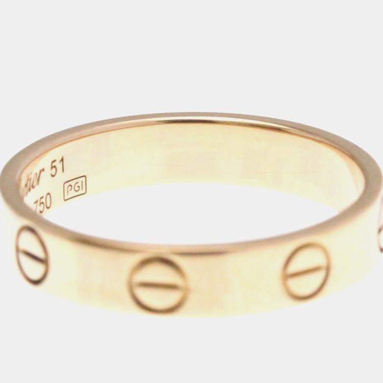 Pre Owned Cartier Love 18K Rose Gold Ring EU 51