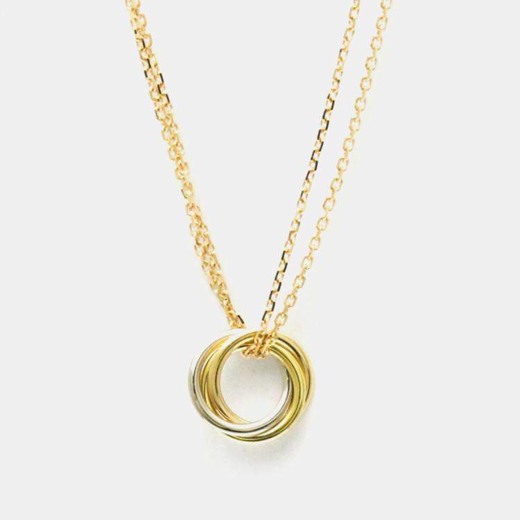 Pre Owned Cartier Sweet Trinity 18K Yellow, Rose, White Gold Necklace