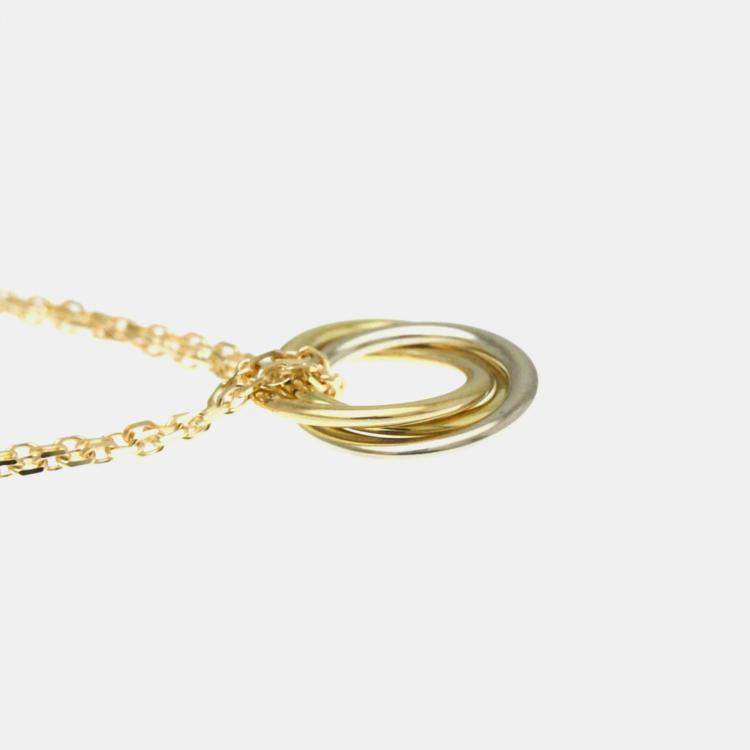 Pre Owned Cartier Sweet Trinity 18K Yellow, Rose, White Gold Necklace