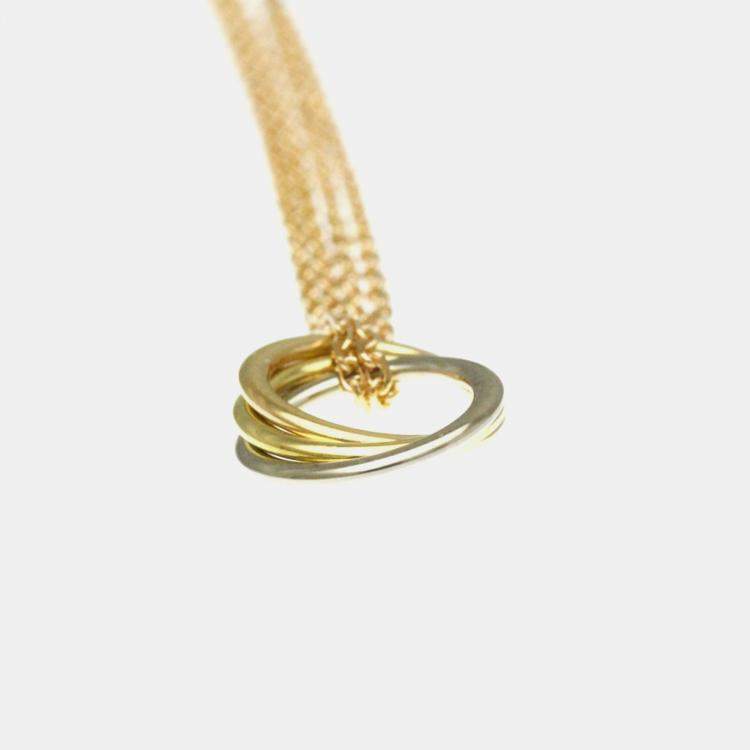 Pre Owned Cartier Sweet Trinity 18K Yellow, Rose, White Gold Necklace