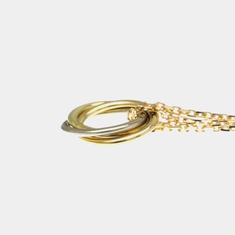 Pre Owned Cartier Sweet Trinity 18K Yellow, Rose, White Gold Necklace