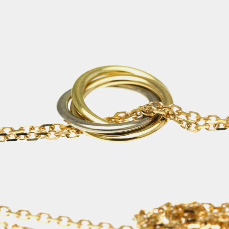 Pre Owned Cartier Sweet Trinity 18K Yellow, Rose, White Gold Necklace
