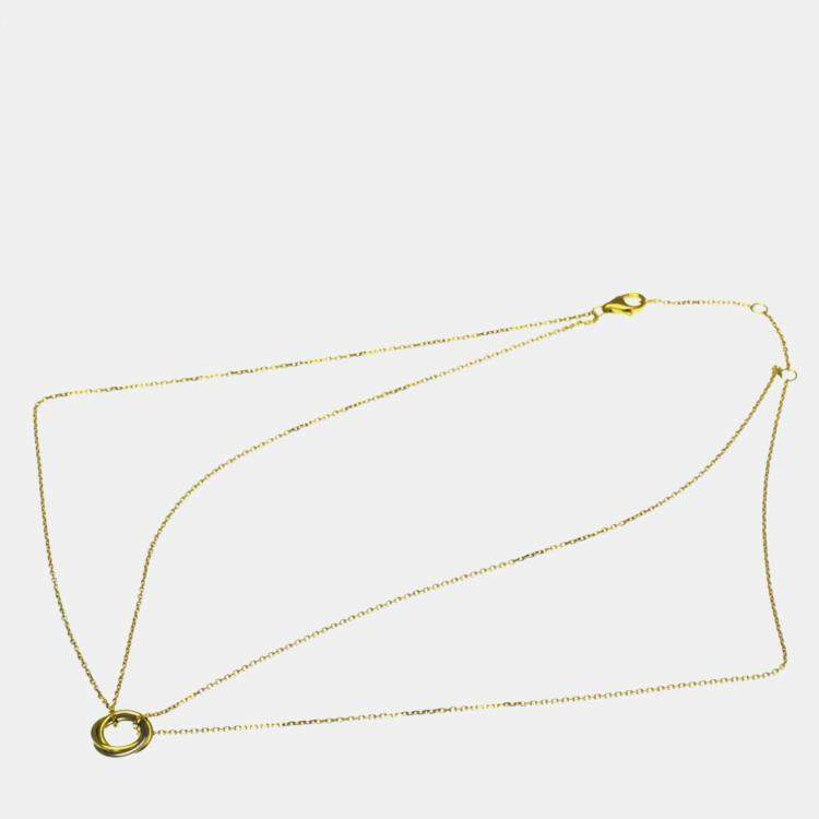 Pre Owned Cartier Sweet Trinity 18K Yellow, Rose, White Gold Necklace