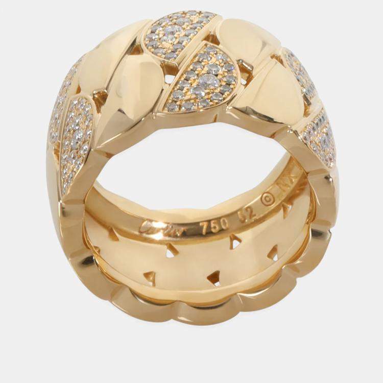 Pre Owned Cartier La Dona 18K Yellow Gold Diamond Ring EU 52