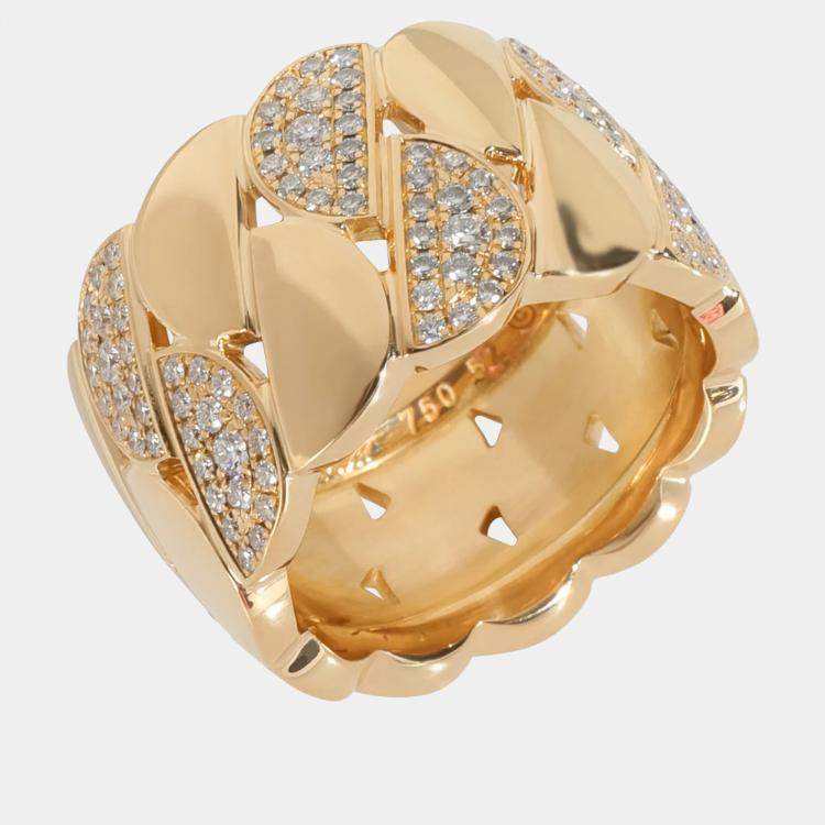 Pre Owned Cartier La Dona 18K Yellow Gold Diamond Ring EU 52