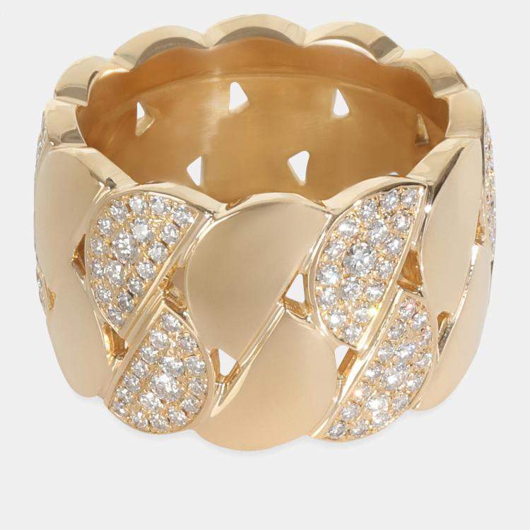 Pre Owned Cartier La Dona 18K Yellow Gold Diamond Ring EU 52