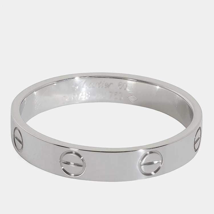 Pre Owned Cartier Love 18K White Gold Ring EU 60
