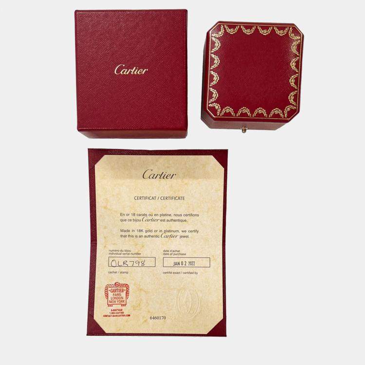 Pre Owned Cartier Love 18K White Gold Ring EU 60