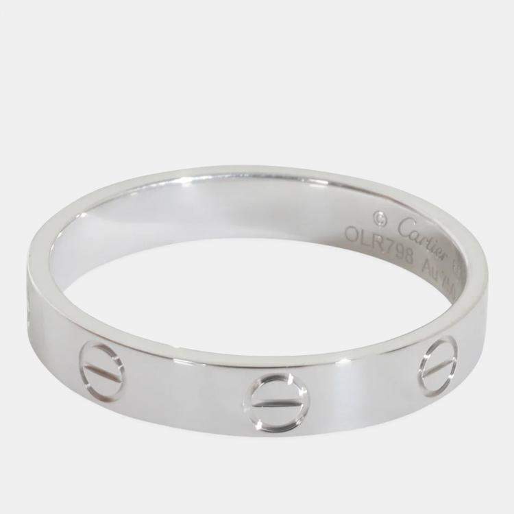 Pre Owned Cartier Love 18K White Gold Ring EU 60